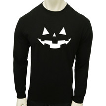Nwt Halloween Pumpkin Face Scary Dark Horror Graphic Men&#39;s Long Sleeve T-SHIRT - £15.27 GBP