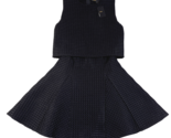Nuevo Maje Doble Capa Vestido de Mujer 1 Negro Punto Waffle con Textura ... - $186.63