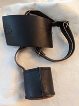 C Bruno &amp; Son Black Leather Flag Holder Belt 3499 Adjustable - £29.41 GBP