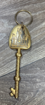 Disney World Magic Kingdom Key to the Castle Large Gold Metal Key Ring C... - $9.99