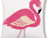C&amp;F Home ~ PINK FLAMINGO ~ 18&quot; x 18&quot; ~ Cotton/Acrylic/Poly ~ Hooked Pill... - $28.05