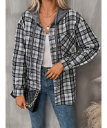 Plaid Long Sleeve Hooded Jacket - $27.99