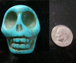 1 Huge turquoise howlite skull bead 30x30x24mm drilled top to bottom FPB171 - £1.95 GBP