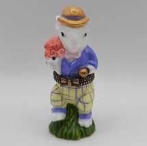 Midwest of Cannon Falls Easter Bunny in Suit Porcelain Hinged Trinket Box - £10.84 GBP