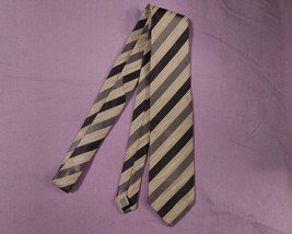 Mens Geoffrey Beene Silk/Polyester Tie Beige &amp; Gray - £5.52 GBP