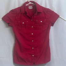 Converse One Star Button Up Shirt Women&#39;s Small S Red - £7.75 GBP