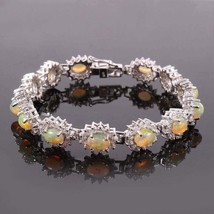 Natural Opal Bracelet Women 8 Ct Ethiopian Silver Bracelet Men - $161.61