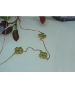 14k 3.00Ct Heart Peridot Diamond Stations Necklace Yellow Gold 18&quot; New N... - €422,13 EUR