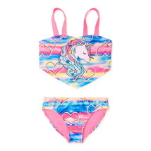 Wonder Nation Girls Unicorn Bikini Swimsuit 2 Piece, Size XL (14-16) - £15.81 GBP