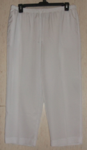 Excellent Susan Graver Style White PULL-ON Capri W/ Pockets Size Xl - £21.87 GBP
