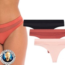 No Boundaries 3Pk Mesh Madness Thong, XS (1) NWT Black, Brick Orange, Peach - £7.98 GBP