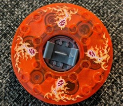 Ninjago Spinner Trans Transparent Clear Orange Gray Fire Pattern - $1.50