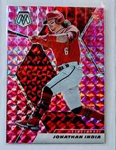 2021 Panini Mosaic Jonathan India Pink Camo Refractor Baseball Card AVM1 - £31.44 GBP