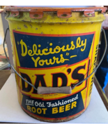 Beautiful 1940&#39;s or 50s Dad&#39;s Root Beer 5 Gallon Bucket Can - £329.34 GBP