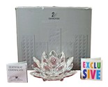 Swarovski Silver Crystal Lotus Flower Lily Pad Candle Holder with Box In... - $182.49