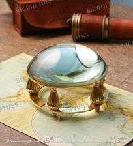 Paperweight Brass Magnifying Glass Table Top Magnifier Desktop Decorative Item - £33.18 GBP