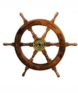 Nautical Wooden Captains Ships Wheel - $2,569.92 MXN