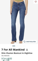 7 For All Mankind Waist 24” Light Wash Boot Cut Denim Jeans $218 - £140.59 GBP