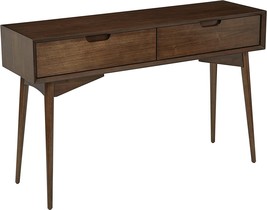 Osp Home Furnishings Copenhagen Mid-Century Modern 2 Drawer Console Table Walnut - £277.36 GBP