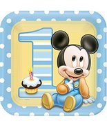 Mickey Mouse 1st Birthday Lunch Plates - £3.13 GBP
