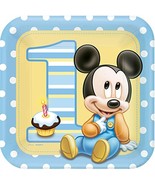 Mickey Mouse 1st Birthday Lunch Plates - £3.13 GBP