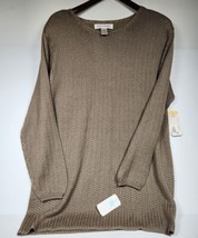 Jones New York 42848 WOMEN Long Sleeve Mix Stitch Crew Neck Sweater Size L - £33.28 GBP