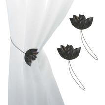 Set of 2 Magnetic Tulip Curtain Tiebacks  Elegant Resin Design with Strong Magne - £16.96 GBP