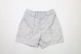 Vintage 90s Streetwear Mens 32 Distressed Above Knee Cargo Shorts Light Gray - £31.07 GBP