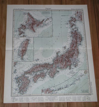 1928 Original Vintage Map Of Japan / Hokkaido Taiwan Kuril Islands - £20.55 GBP