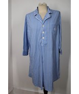 Lauren Ralph Lauren L Blue White Stripe Cotton Pullover Night Gown Sleep... - £25.39 GBP