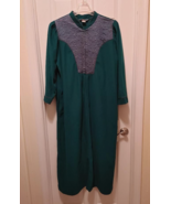 VTG Partners Intimates Robe Housecoat Granny Core 1/4 Zip Green Floral XXL - $18.76