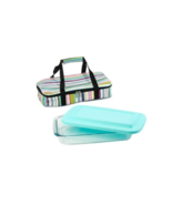 Cook&#39;s Tools ~ 2.3 Qt. ~ 3 Piece Baker w/Lid ~ Striped ~ Insulated Tote/... - $57.52 CAD