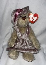 Vintage TY Attic Treasures DARLENE Teddy Bear In Rose Velvet Dress Hat 1993 MWMT - £7.97 GBP