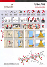 ROYAL JORDANIAN AIRLINES | A330 | 2010 | Safety Card - $12.50