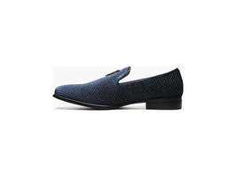 Stacy Adams Men Shoes Swagger Studded Slip On Satin Navy Formal 25228-410 image 4