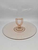 Pink Depression Glass 11.5 inch Round Cake Plate with Centre Handle - $43.79