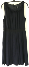 J Crew Dark Navy Blue Wool Fit Flare Sleeveless Dress 4 38&quot; Chest - £47.12 GBP