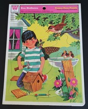 Vtg Whitman 1975 cardboard inlay frame tray puzzle New Birdhouse - £11.94 GBP