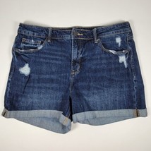  Old Navy Jean Shorts Sz 12 High Rise Secret-Slim Pockets Rolled Blue De... - $14.96