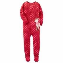Carter&#39;s Polka Dot Reindeer Fleece Pajama Sleeper Assorted Sizes 357G358 - £8.62 GBP