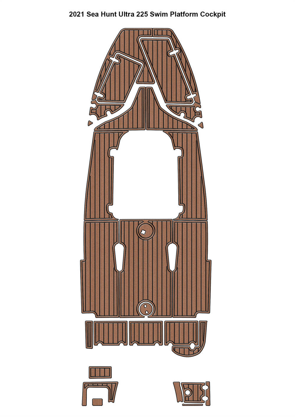 2021 Sea Hunt Ultra 225 Swim Platform Cockpit Boat EVA Foam Faux Teak De... - $1,299.00