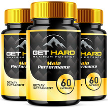 3 Pack Get Hard Max Strength Male Support Vitamin Supplement Men Wellness - $79.98