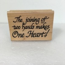 H079 Hands &amp; Heart Rubber Stamp Stampendous The Joining Of 2 Hands Makes... - £6.99 GBP