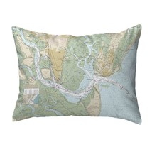 Betsy Drake St Simons Sound, GA Nautical Map Noncorded Indoor Outdoor Pillow - £42.82 GBP
