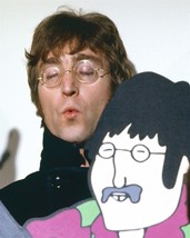 John Lennon in classic glasses holding Yellow Submarine cartoon 24x30 inch poste - £23.97 GBP