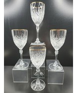 4 Cristal D&#39;Arques Fontenay Water Goblets Gold Trim Set 7 7/8&quot; Clear Cry... - $39.27