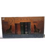 Charles Dickens Classic Library Set Box Leatherbound Book Lot Gold Foil ... - $273.04 CAD