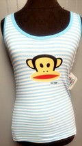 Paul Frank Blue Striped Tank Top Womens Cute Monkey Med NWT New Free Shi... - £13.01 GBP