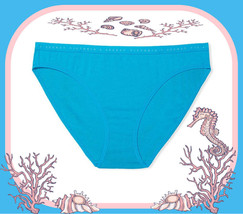 Xl Xlarge Bright Sky Blue Teal Stretch Cotton Victoria&#39;s Secret Bikini Pantie - £8.75 GBP