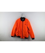 Vintage 90s Mens Size XL Abrams Towing Quilted Bomber Jacket Blaze Orange - $84.10